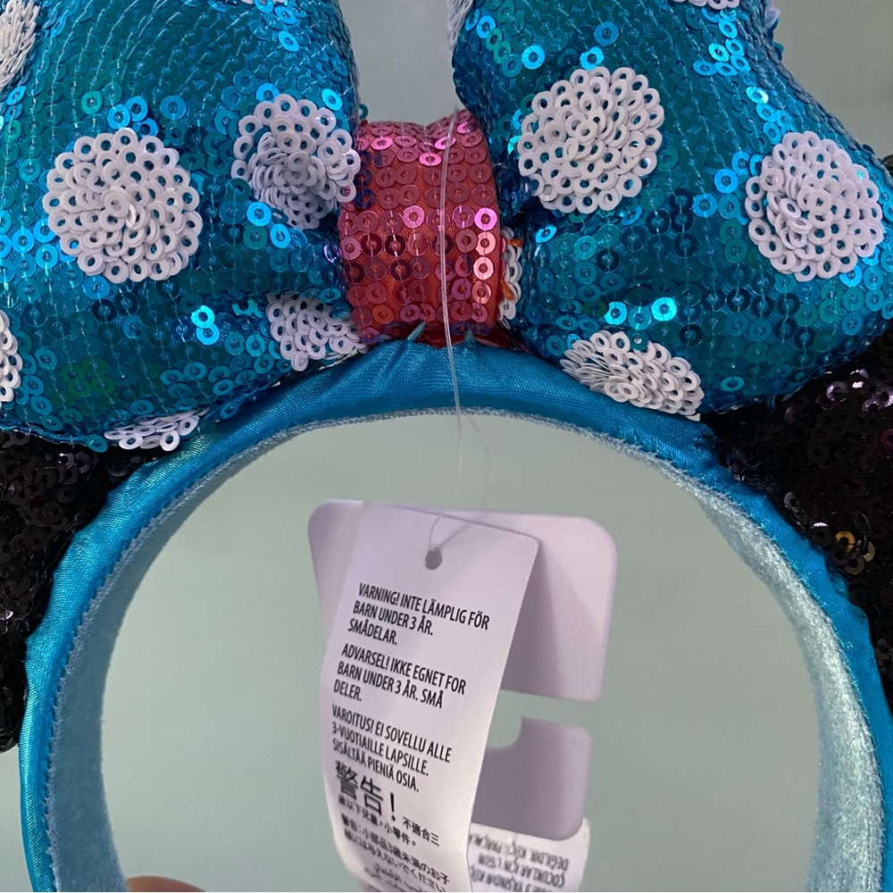 minnie mouse ears blue classic polka dots design NWT headband disney parks - Picture 3 of 4
